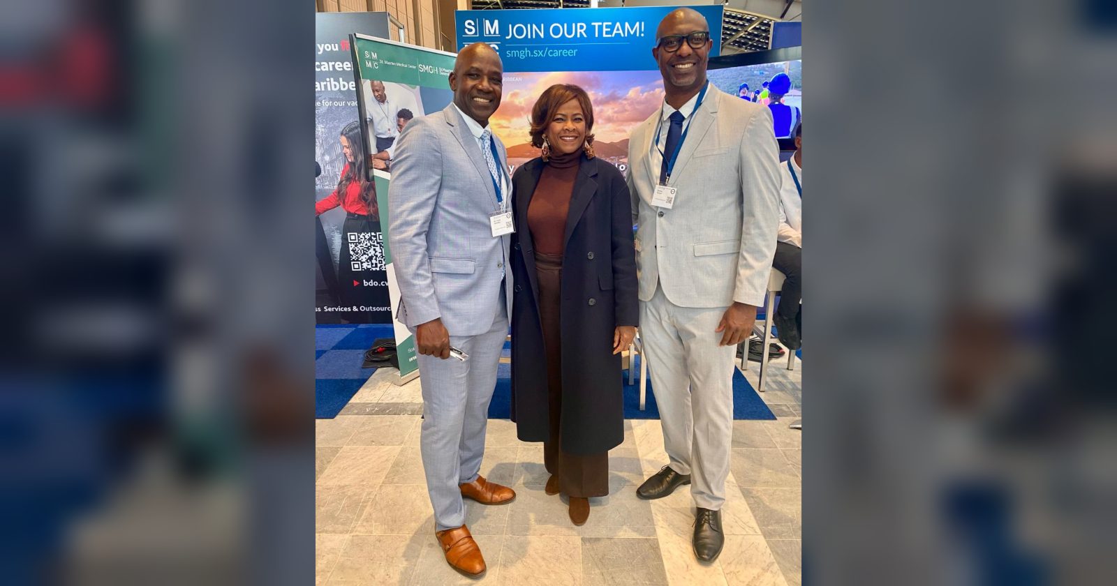 Photo supplied with the release “Cabinet building diaspora database, Arrindell says”.