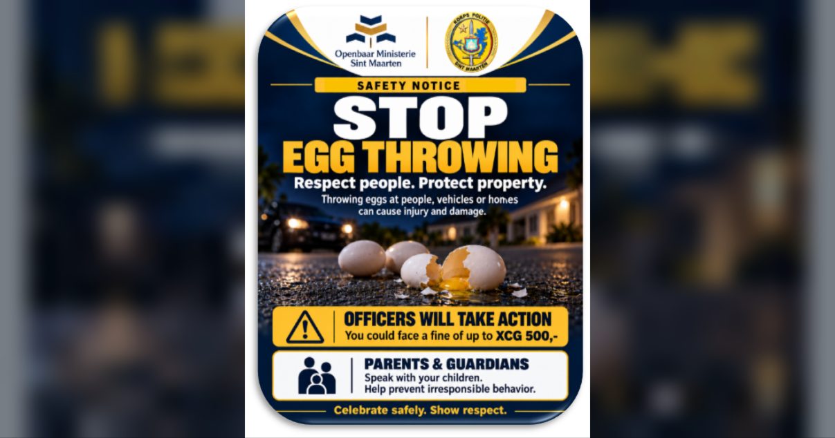 Photo supplied with the release “KPSM warns against egg throwing before Halloween weekend”.